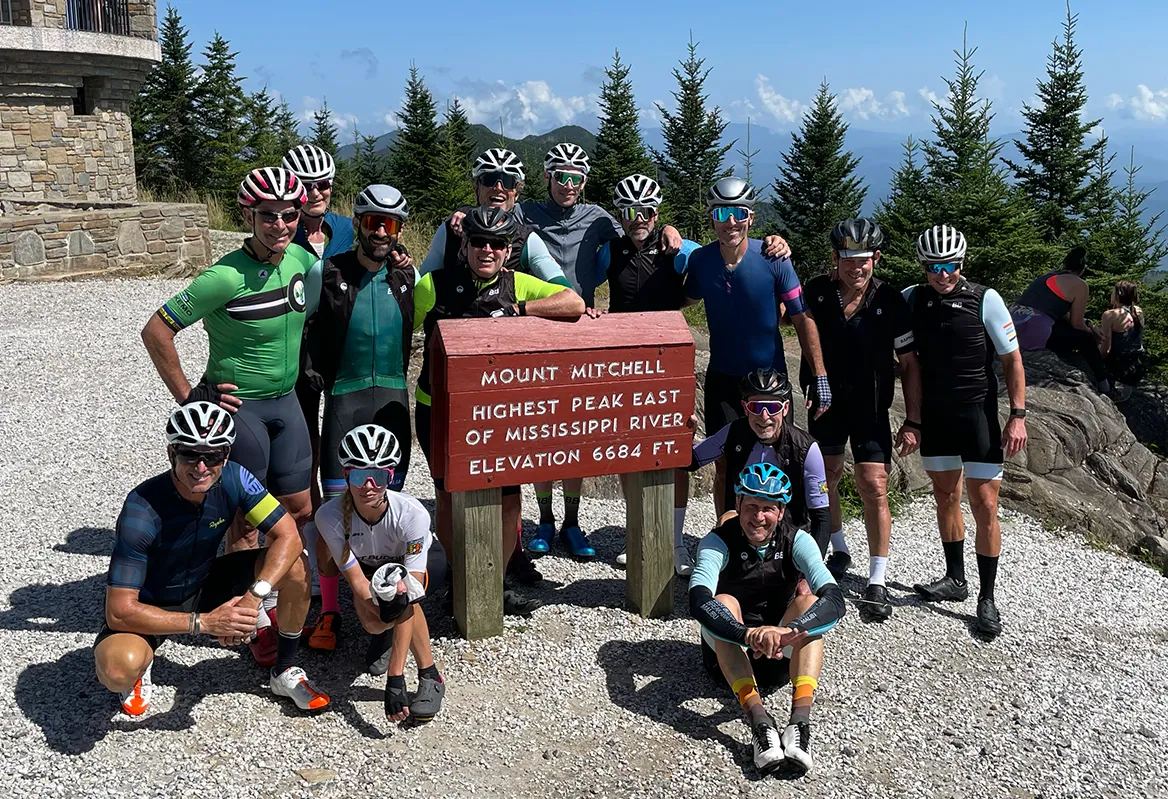 Riders at the top of Mt. Mitchell