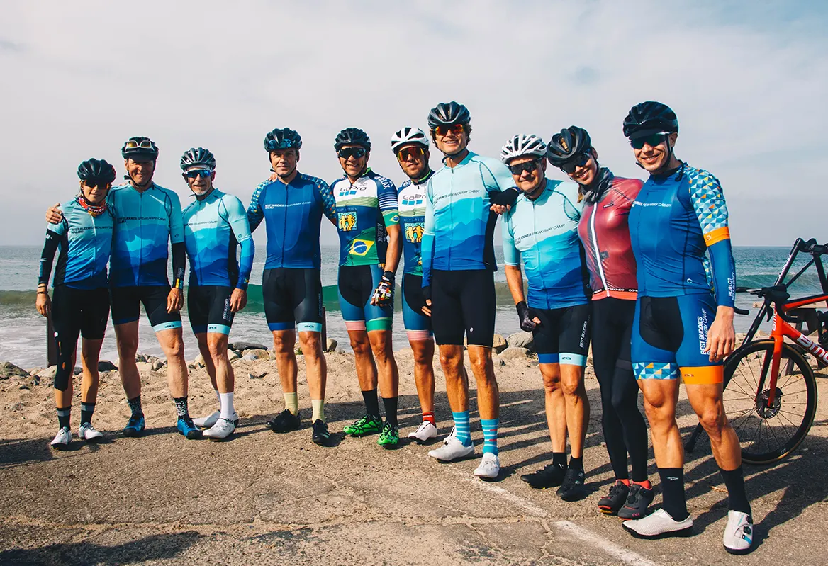 Group of cyclists in Malibu