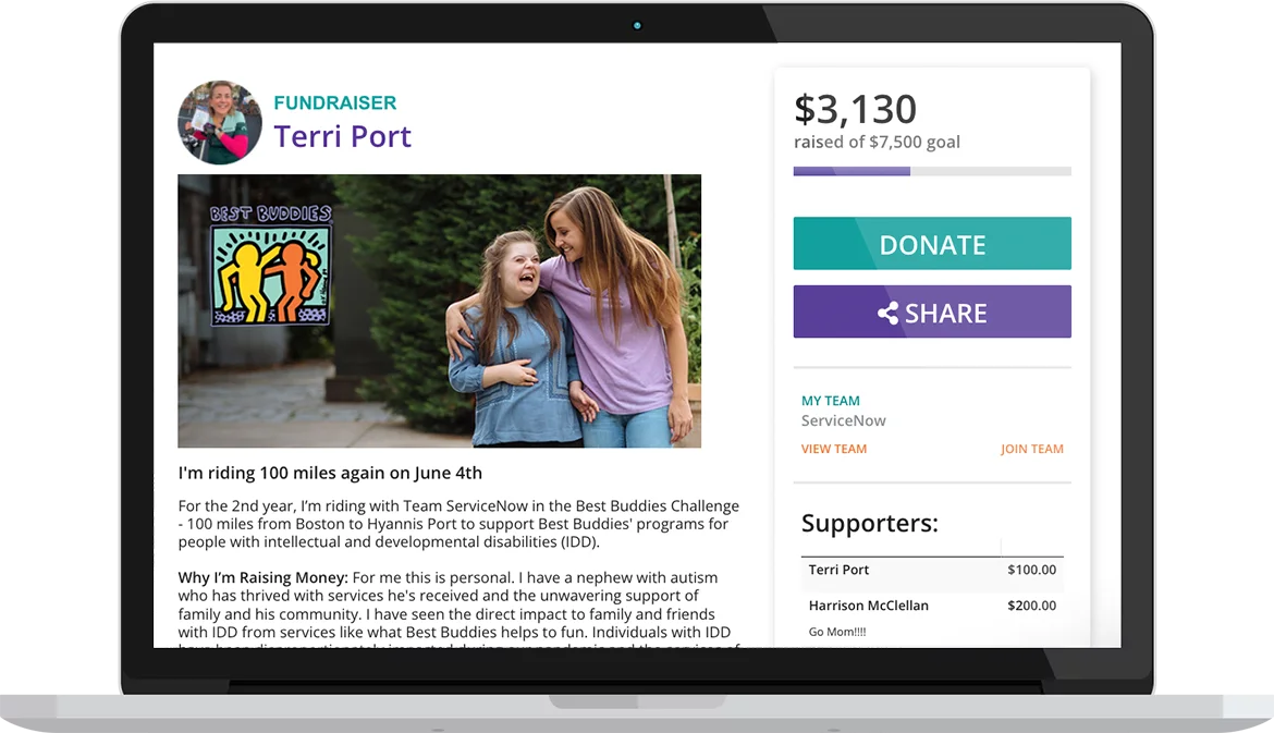 Fundraising page example