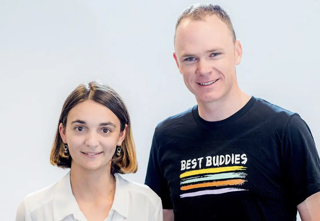 Chris Froome with Best Buddies particiant