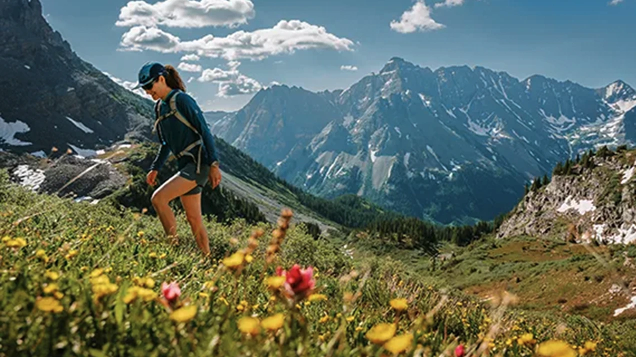 hiker in aspen