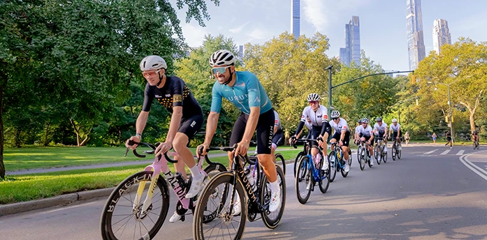 cyclists in central park
