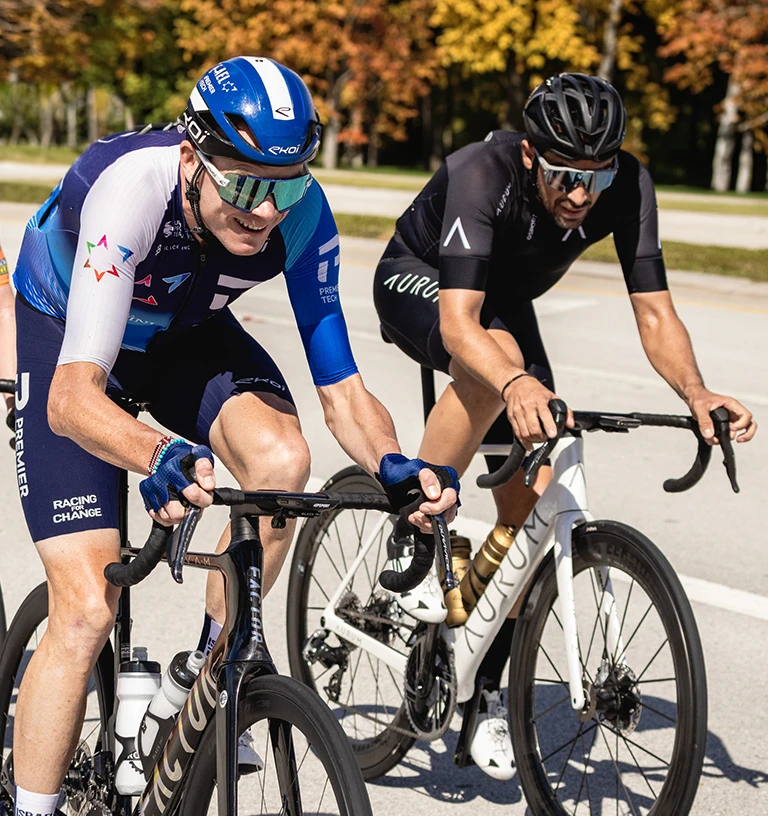 Chris Froome and Alberto Contador cycling at the event